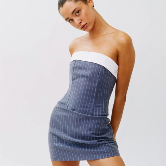 With Jean - NEW! With Jean Chloe Corset Mini Tuxedo Dress - Sz Small - Picture 5 of 13